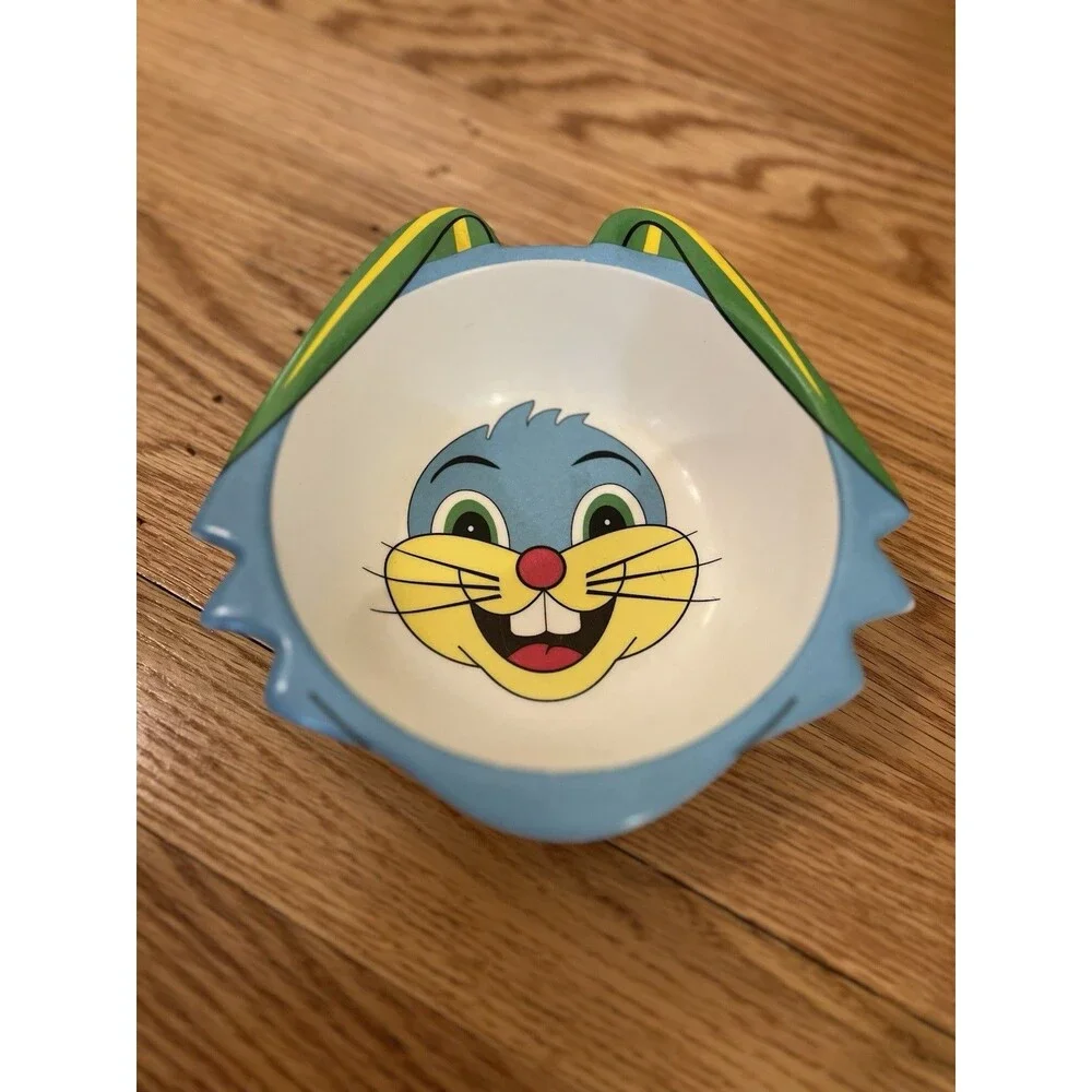 Vintage Trisa Rabbit Bunny Melamine Cereal Food Bowl Kids Child 1980’s